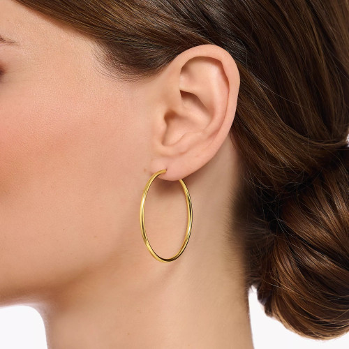 Thomas Sabo Slim Hoop Earrings | 18ct Yellow Gold Plated | 40 mm