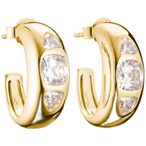 Thomas Sabo Stones Hoop Earrings | 18ct Yellow Gold Plated | Cubic Zirconia