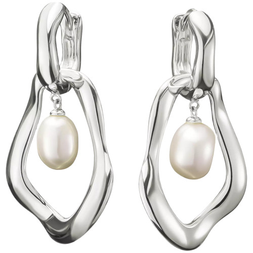 Thomas Sabo Abstract Open Drop Earrings | Sterling Silver | Pearl