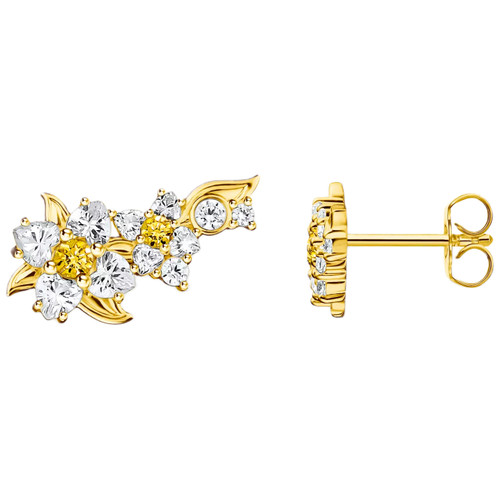 Thomas Sabo Daisy Ear Climber Stud Earrings | 18ct Yellow Gold Plated