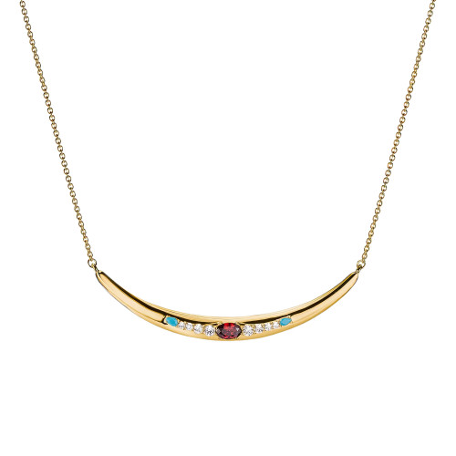 Thomas Sabo Ceramic Red Necklace | Elyndra | 18ct Yellow Gold Plated | 45 cm