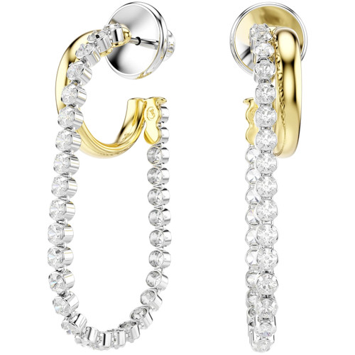 Swarovski White Hyperbola Hoop Earrings | Knot | Mixed Metal Finish