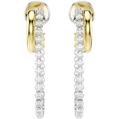 Swarovski White Hyperbola Hoop Earrings | Knot | Mixed Metal Finish