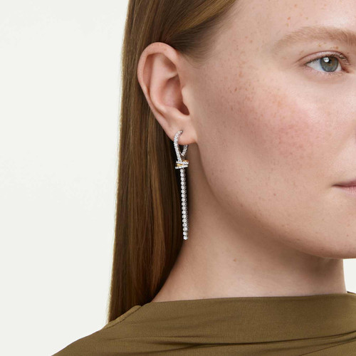 Swarovski White Hyperbola Drop Earrings | Knot | Mixed Metal Finish