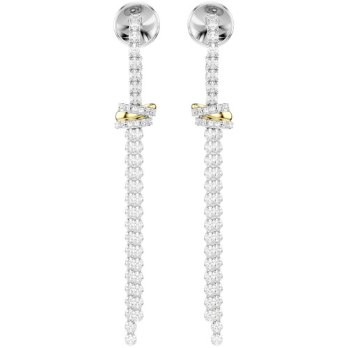 Swarovski White Hyperbola Drop Earrings | Knot | Mixed Metal Finish