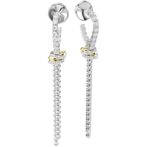 Swarovski White Hyperbola Drop Earrings | Knot | Mixed Metal Finish
