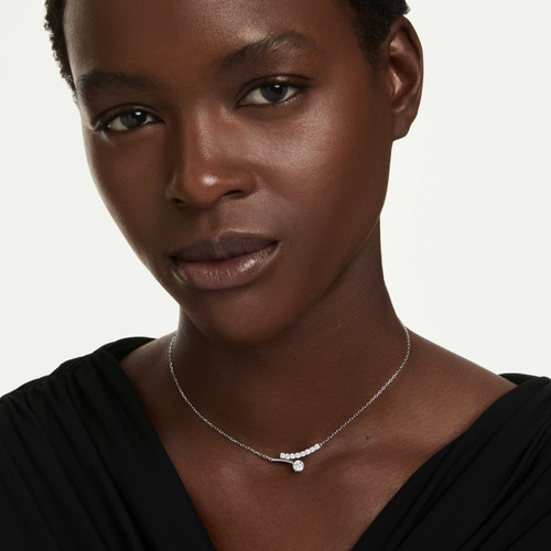 Swarovski White Matrix Necklace | Round Cut | Rhodium Plated