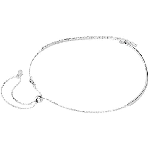 Swarovski White Matrix Necklace | Round Cut | Rhodium Plated