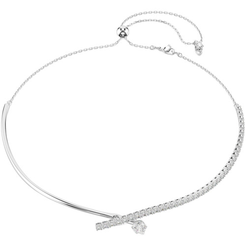 Swarovski White Matrix Necklace | Round Cut | Rhodium Plated