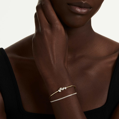 Swarovski White Mesmera Bracelet | Mixed Cut | Sterling Silver | 18K Gold Finish