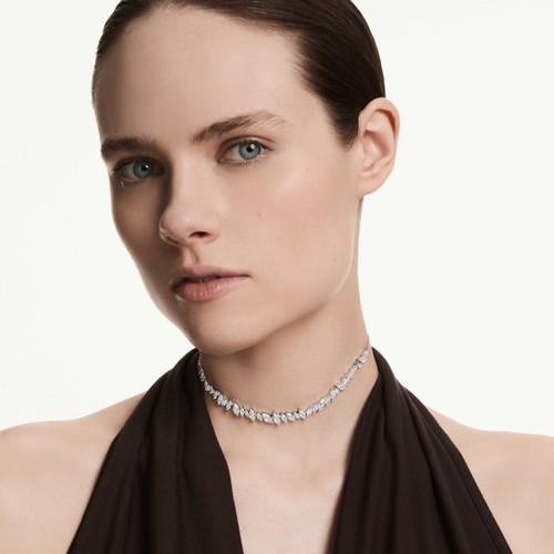 Swarovski White Mesmera Choker Necklace | Marquise Cut | Rhodium Plated