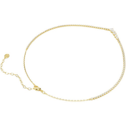 Swarovski White Mesmera Necklace | Mixeed Cut | Sterling Silver | 18K Gold Finish