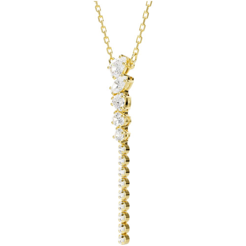 Swarovski White Mesmera Necklace | Mixed Cut | Sterling Silver | 18K Gold Finish