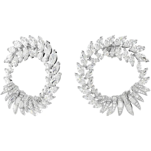 Swarovski White Mesmera Hoop Earrings | Marquise Cut | Rhodium Plated