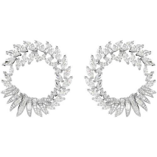 Swarovski White Mesmera Hoop Earrings | Marquise Cut | Rhodium Plated