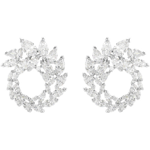 Swarovski White Mesmera Hoop Earrings | Marquise Cut | Rhodium Plated