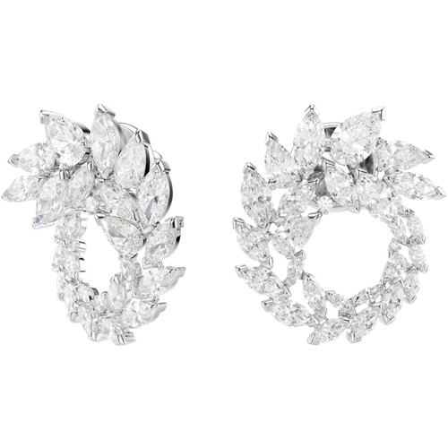 Swarovski White Mesmera Hoop Earrings | Marquise Cut | Rhodium Plated