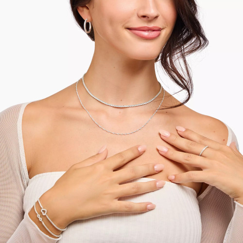 Thomas Sabo Tennis Style Necklace | Sterling Silver | Cubic Zirconia | 42 cm