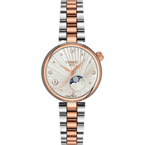 Tissot Desir Watch | 4 Diamonds | 29.6mm | Swiss Quartz | Silver | Two Tone Rose Gold