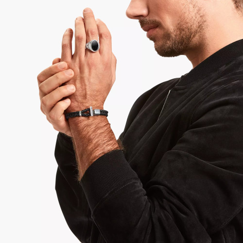 Thomas Sabo Rebel Ring | Sterling Silver | Size 60 | Onyx