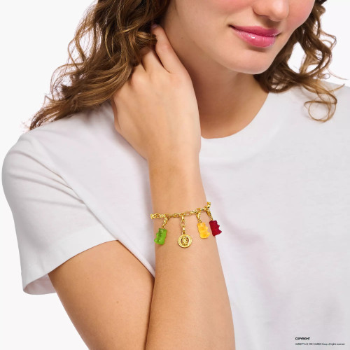 Thomas Sabo X Haribo Goldbear Oval Bracelet | 18ct Yellow Gold Plated | 19 cm