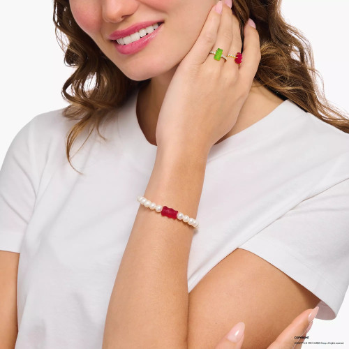 Thomas Sabo X Haribo Red Goldbear Bracelet | Sterling Silver | Pearl | 17 cm