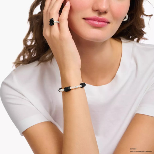 Thomas Sabo X Haribo Black Goldbear Bracelet | Sterling Silver | 19 cm | Pearl