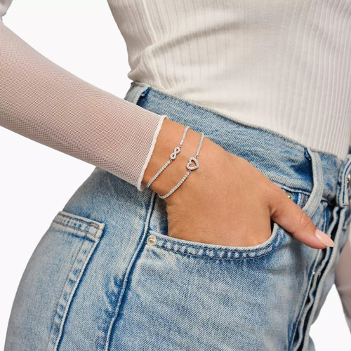 Thomas Sabo Heart Tennis Style Bracelet | Sterling Silver | Cubic Zirconia | 19 cm