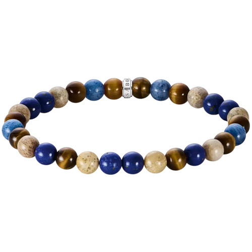Thomas Sabo Blue and Cream Beads Bracelet | Sterling Silver | 21 cm