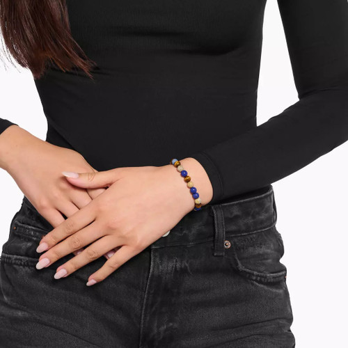 Thomas Sabo Blue and Cream Beads Bracelet | Sterling Silver | 21 cm