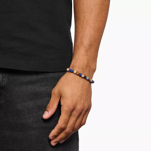Thomas Sabo Blue and Cream Beads Bracelet | Sterling Silver | 21 cm