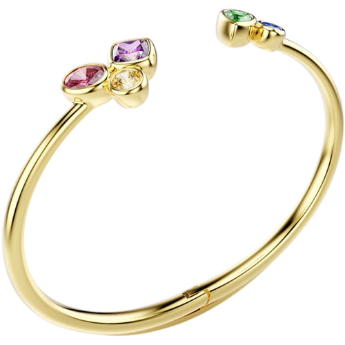 Swarovski Multicolour Imber Bangle | Mixed Cut | Sterling Silver | 18k Gold Finish | Medium