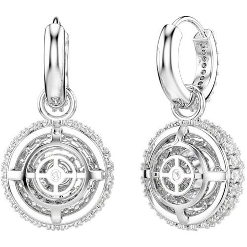 Swarovski Sublima Drop Earrings | Round Cut | White | Rhodium Plated