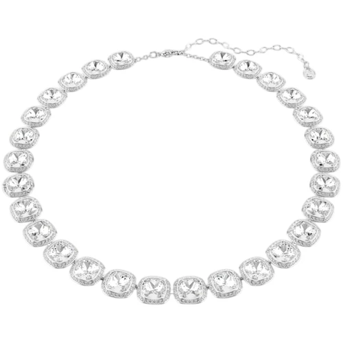 Swarovski Una Angelic Necklace | Cushion Cut | White | Rhodium Plated