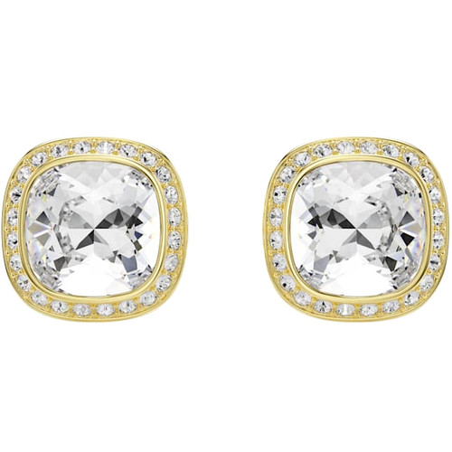 Swarovski Una Angelic Stud Earrings | Cushion Cut | White | 18k Gold Finish