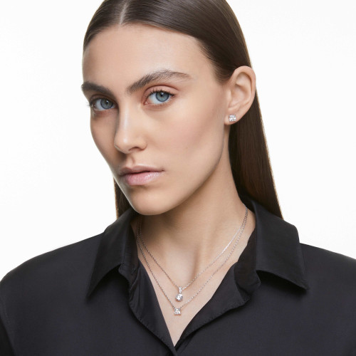 Swarovski Stilla Pendant | Round Cut | White | Rhodium Plated