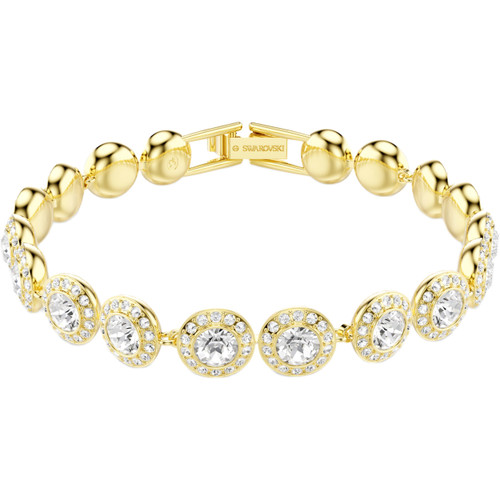 Swarovski Una Angelic Bracelet | Round Cut | Pave | White | 18k Gold Finish | Medium