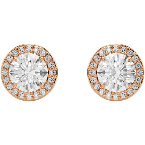 Swarovski Una Angelic Stud Earrings | Round Cut | Pave | White | 18k Rose Gold Finish