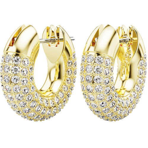 Swarovski Dextera Hoop Earrings | Small | White | 18k Gold Finish