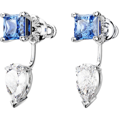 Swarovski Mesmera Earring Jackets | Mixed Cuts | Detachable | Blue | Rhodium Plated