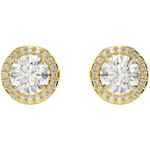 Swarovski Una Angelic Stud Earrings | Round Cut | Gold-tone | 18k Gold Finish