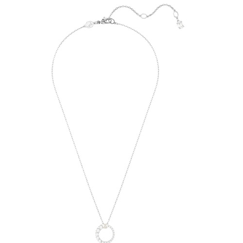 Swarovski Matrix Pendant | Round Cut | White | Rhodium Plated