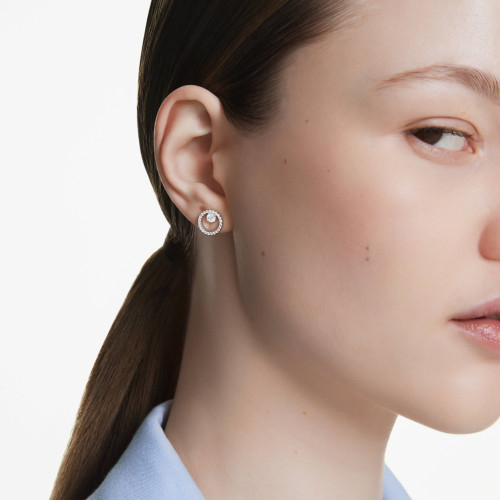 Swarovski Constella Stud Earrings | Round Cut | White | Rhodium Plated