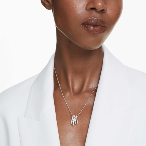 Swarovski Hyperbola Pendant | Mixed Cuts | White | Mixed Metal Finish