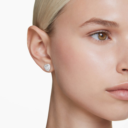 Swarovski Ariana Grande X Swarovski Stud Earrings | Mixed Cuts | Heart | White | Rhodium Plated