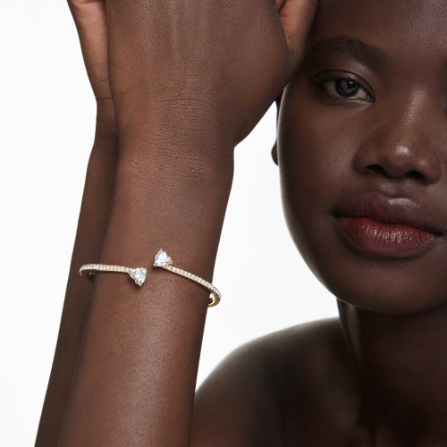 Swarovski Mesmera Bangle | Heart | White | 18k Gold Finish
