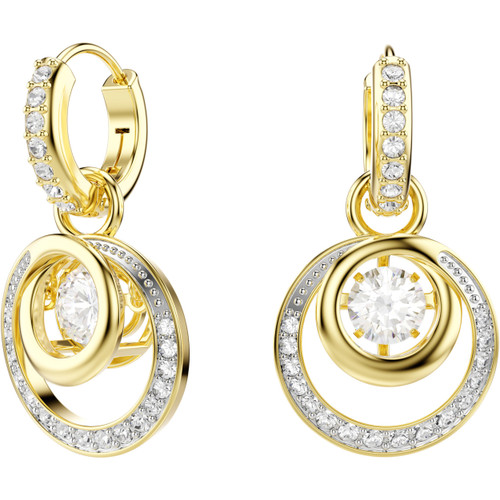 Swarovski Hyperbola Drop Earrings | Round Cut | White | 18k Gold Finish