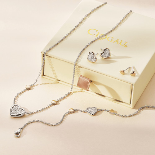 Clogau 9ct Rose Gold Love Heart Stud Earrings | Forever Yours Collection | Sterling Silver