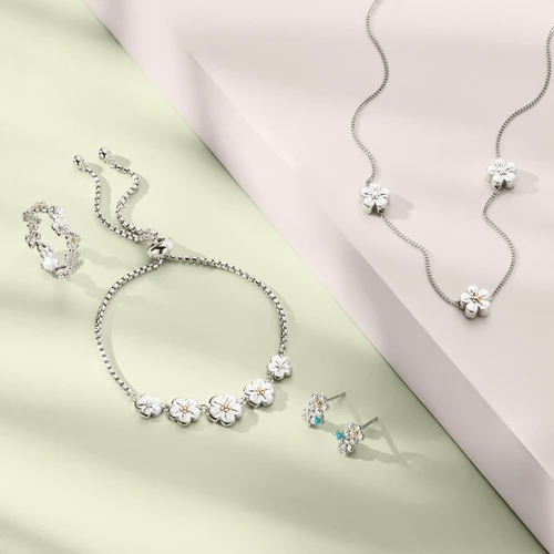 Clogau Forget-Me-Not Cluster Stud Earrings | Nature's Wonder Collection | Sterling Silver