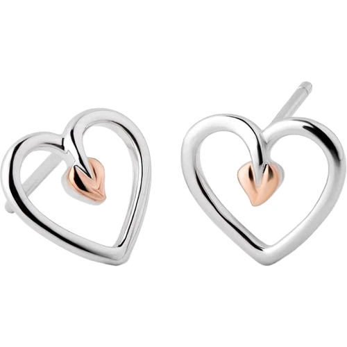 Clogau Heart Stud Earrings | Tree of Life Collection | Sterling Silver